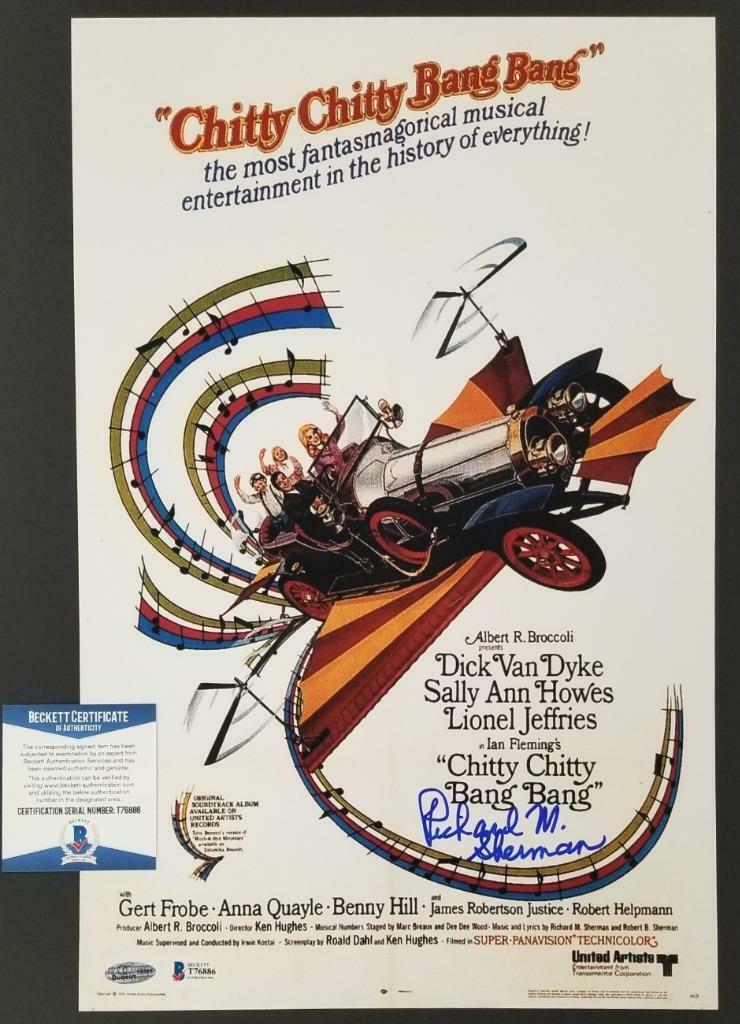 Richard Sherman signed Chitty Chitty Bang Bang 11x17 Photo Poster painting Movie Poster ~ BAS