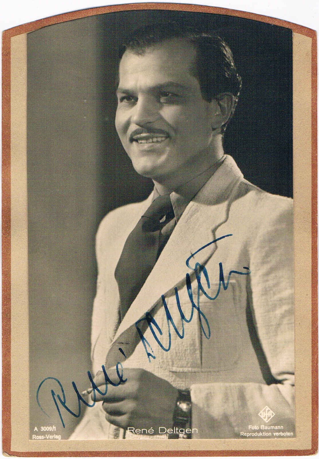 René Deltgen 1909-79 genuine autograph signed postcard Photo Poster painting 3.5x5.5