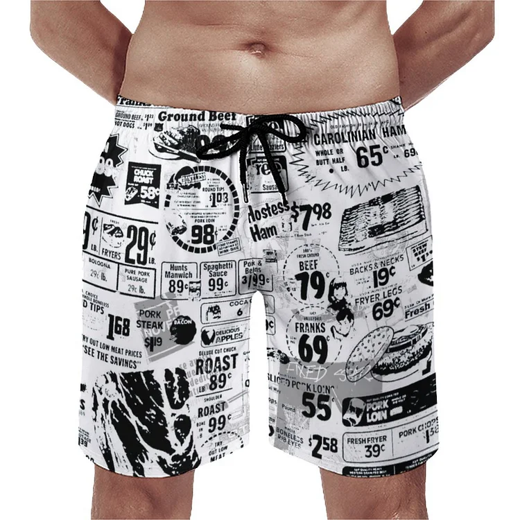 Men's Beach Shorts Newspaper  customized, personalized, gift