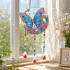 1PC Butterfly 5D DIY Diamond Painting Wind Chimes Suncatcher Kit Double Sided Diamond Art Kits Suncatcher with Crystal Pendant for Home Wall Window Decor Adults DIY Art Craft