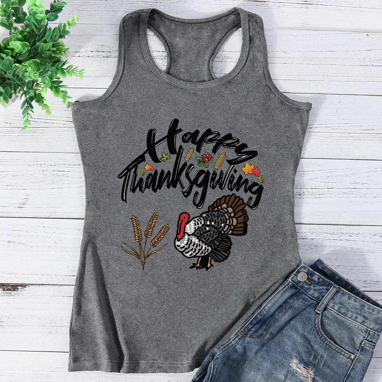 Happy Thanksgiving Day Vest Top-Annaletters