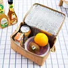Portable Wicker Rattan Outdoor Camping Picnic Bag Food Container Basket