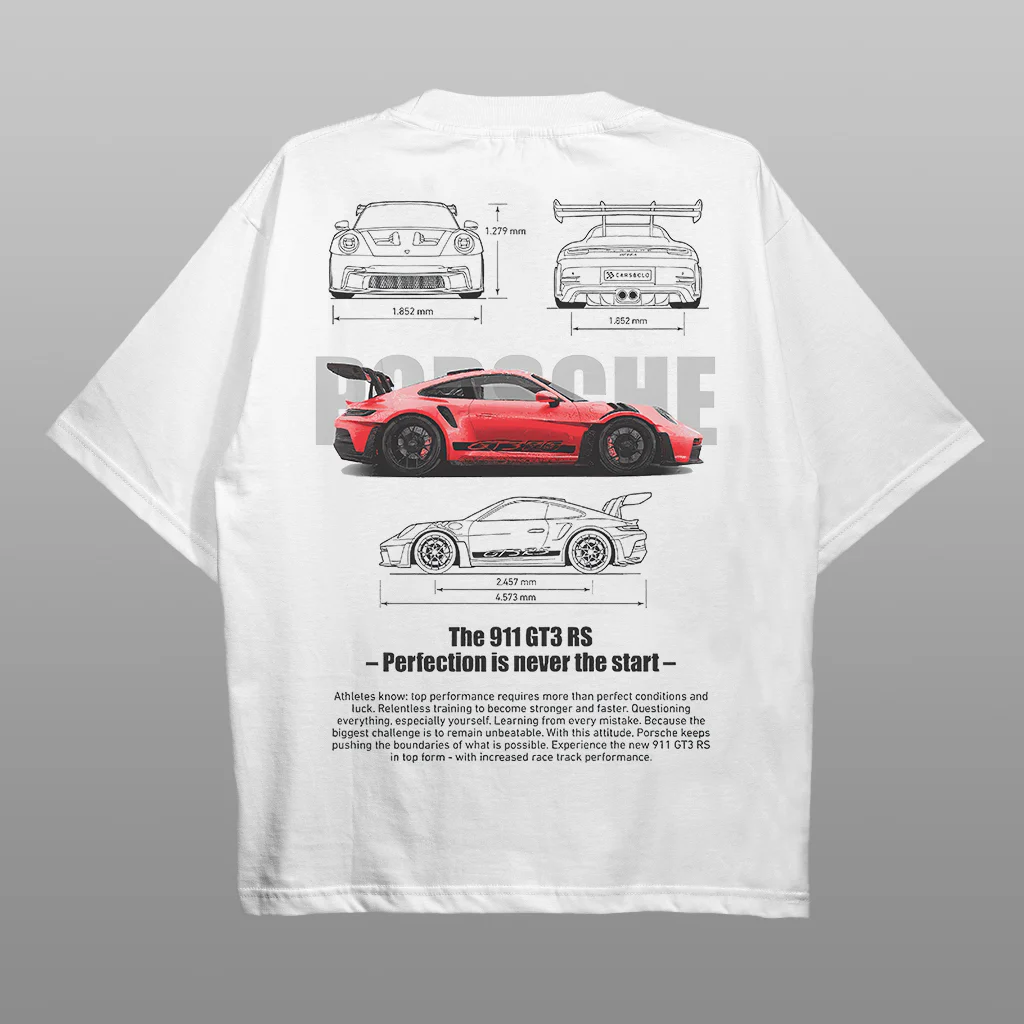 Porsche 911 GT3 RS Car Printed Men's Oversized T-shirts - Devcarry