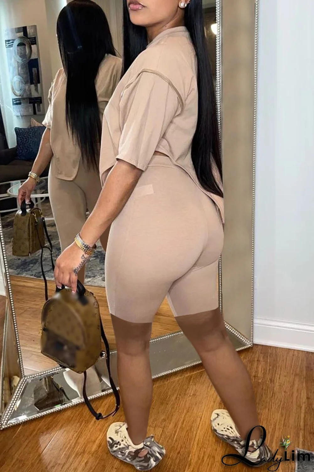 White Fashion Casual Solid Asymmetrical O Neck Short Sleeve Two Pieces