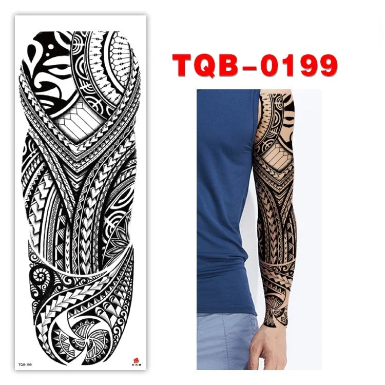 Full Arm Series Temporary Tattoo Full Arm Tattoo Sticker Lasting Waterproof Sweat Flower Arm Full Arm Tattoo Big Picture Sticker