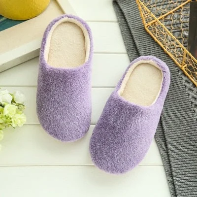 Cute Soft Plush Cotton Couples Slippers Unisex Anti-slip Indoor House Shoes Women's Flip flops Home Slippers Autumn Winter Shoes