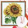 Sunflower 14CT 2 Strands DIY Counted Cross Stitch Kits for Beginners Adults Home Decor Cross Stitch Patterns Arts Craft Kits 6.63x6.63In
