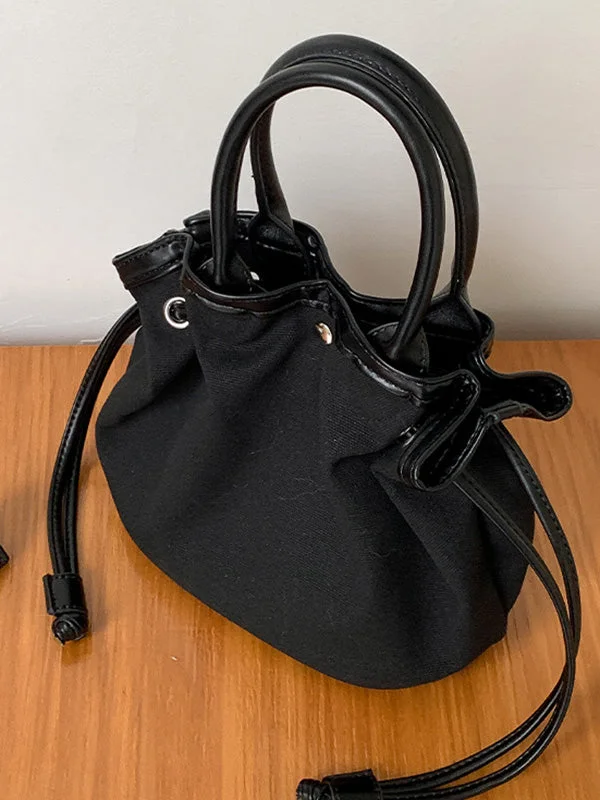 Drawstring Split-Joint Tote Bags Handbags