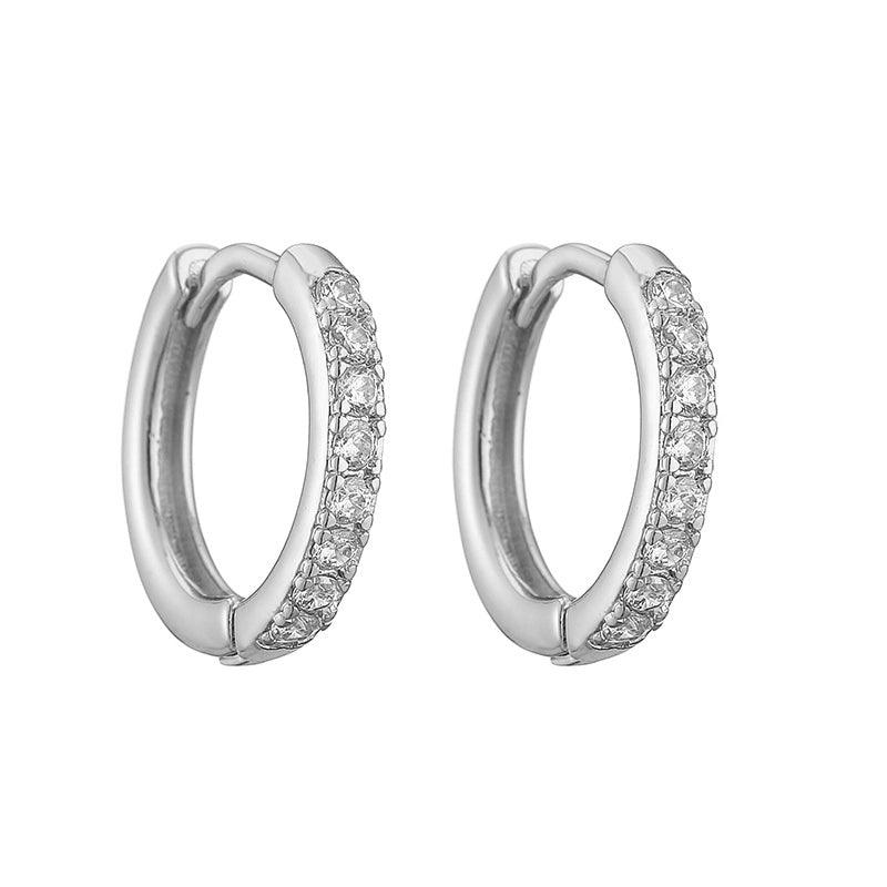 1 Pair Casual Minimalist Classic Style Round Plating Inlay Copper Zircon 18k Gold Plated Hoop Earrings
