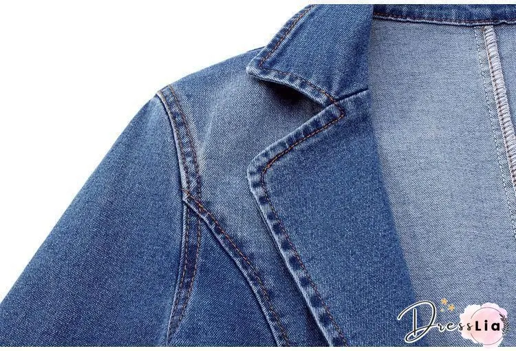 Shawl Collar Plain Denim Denim Jacket