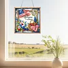 Diamond Painting Acrylic 2D Flat Independence Day Hanging Diamond Art Kits Wall Door Decor