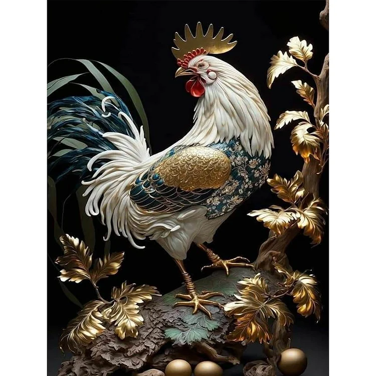Full Round Diamond Painting - Golden Rooster 30*40CM