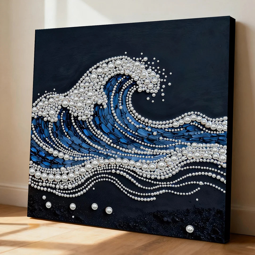 Waves DIY Pearl Art Diamond Painting With Frame 30x30cm for Adults Home Decor