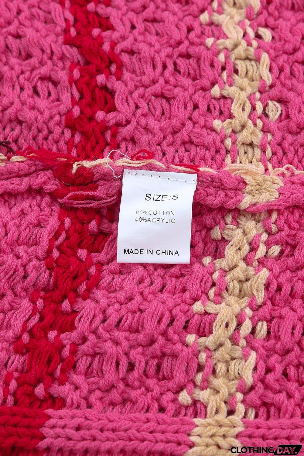 Striped Color Block Textured Knit Pullover Sweater