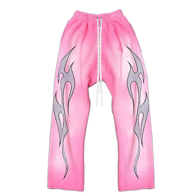 Sopula Heartless Future Flame Pink Print Flared Trousers