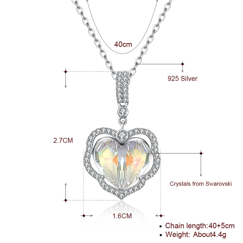 Back to School Crystal  Necklace  Heart Necklace