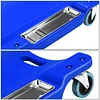 PM PERFORMOTOR 40 Inch Low Profile Plastic Rolling Garage Shop Floor Creeper with LED Light, Padded Headrest, Dual Tool Trays, Casters, Blue,PM-TOL-CRP40-BL
