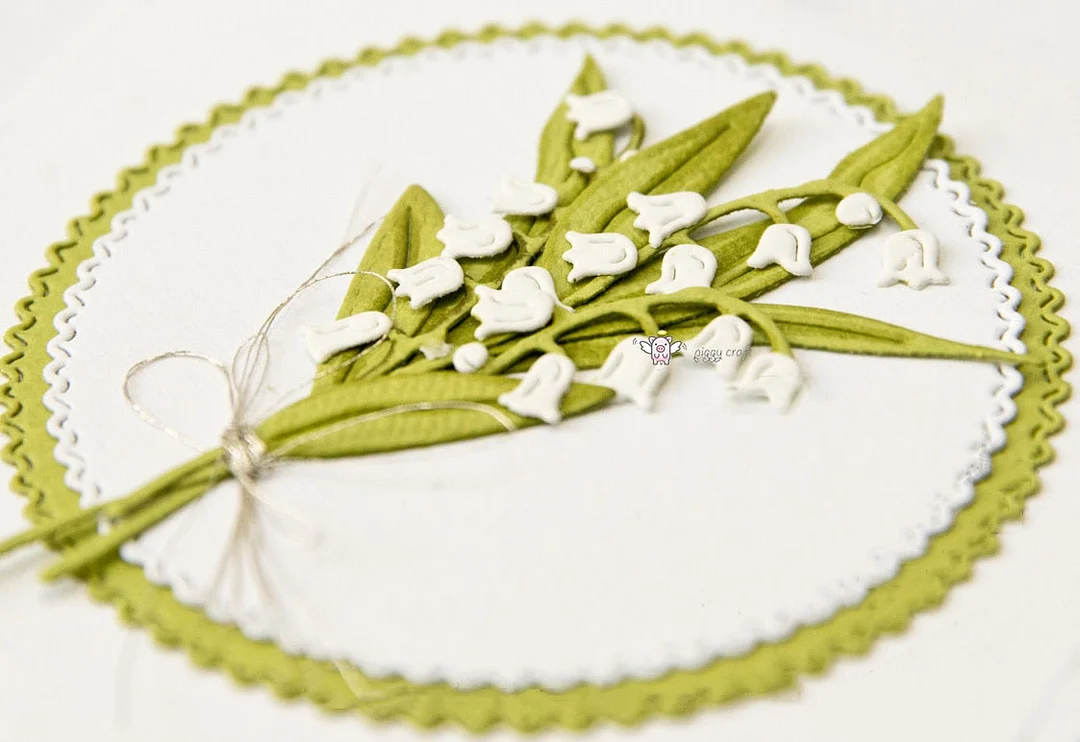 Piggy Craft metal cutting dies cut die mold Lilies of the valley Scrapbook paper craft knife mould blade punch stencils dies