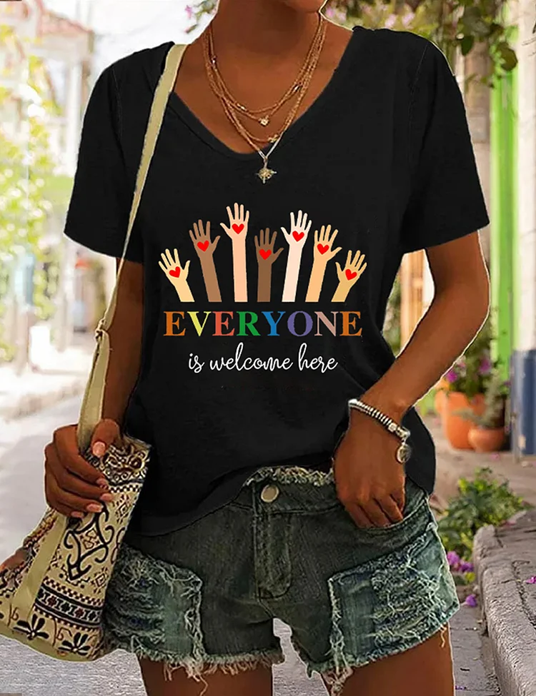 Idaho Teacher Everyone Is Welcome Here Inclusion And Equality T-Shirt