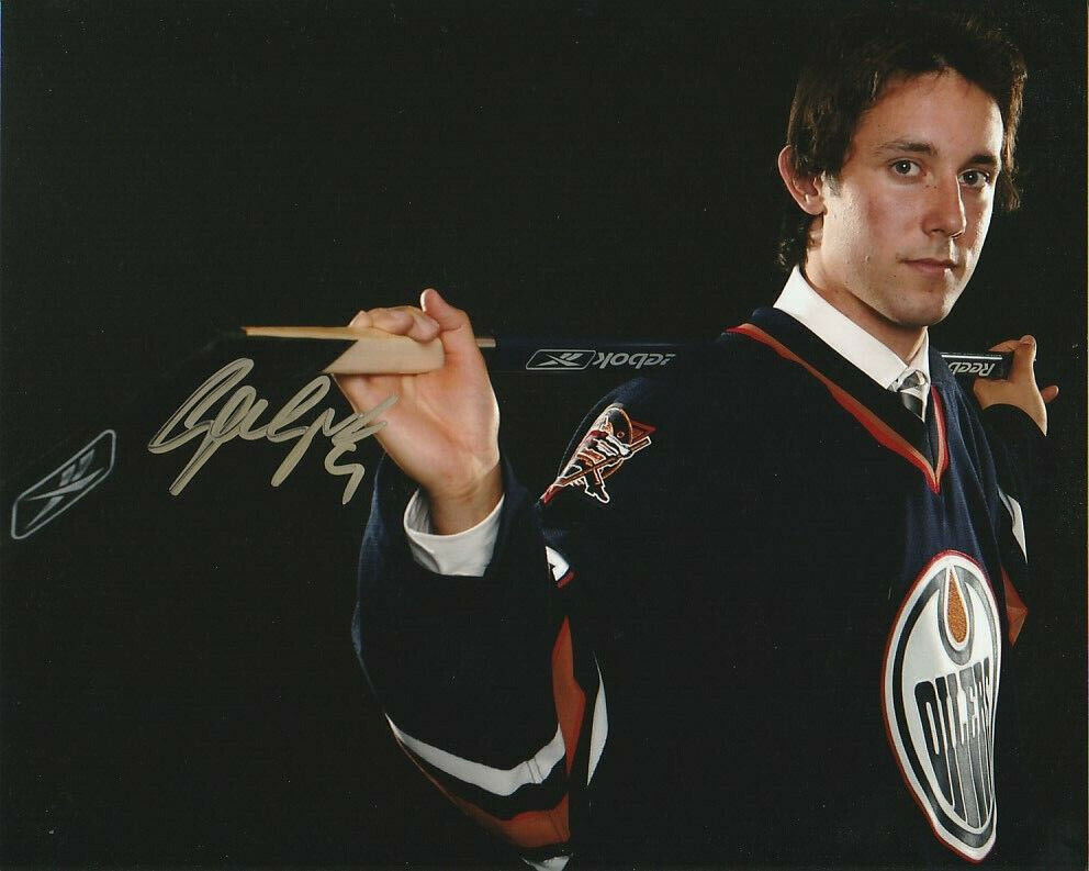 SAM GAGNER SIGNED EDMONTON OILERS 2007 NHL DRAFT 8x10 Photo Poster painting #4 Autograph