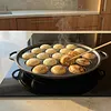 19 Holes Takoyaki Grill Pan Octopus Ball Maker Non-Stick Takoyaki Pan Pre-Seasoned Cast Iron Octopus Ball Grill for Baking Cooking Kitchen Gadgets