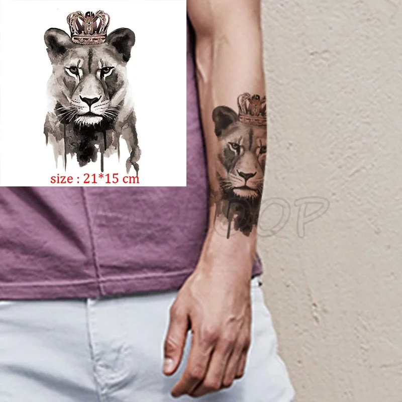 Waterproof Temporary Tattoo Sticker angry wolf mountain tatoo water transfer fake tatoo flash tatto Woman Man kid 14.8*21 cm
