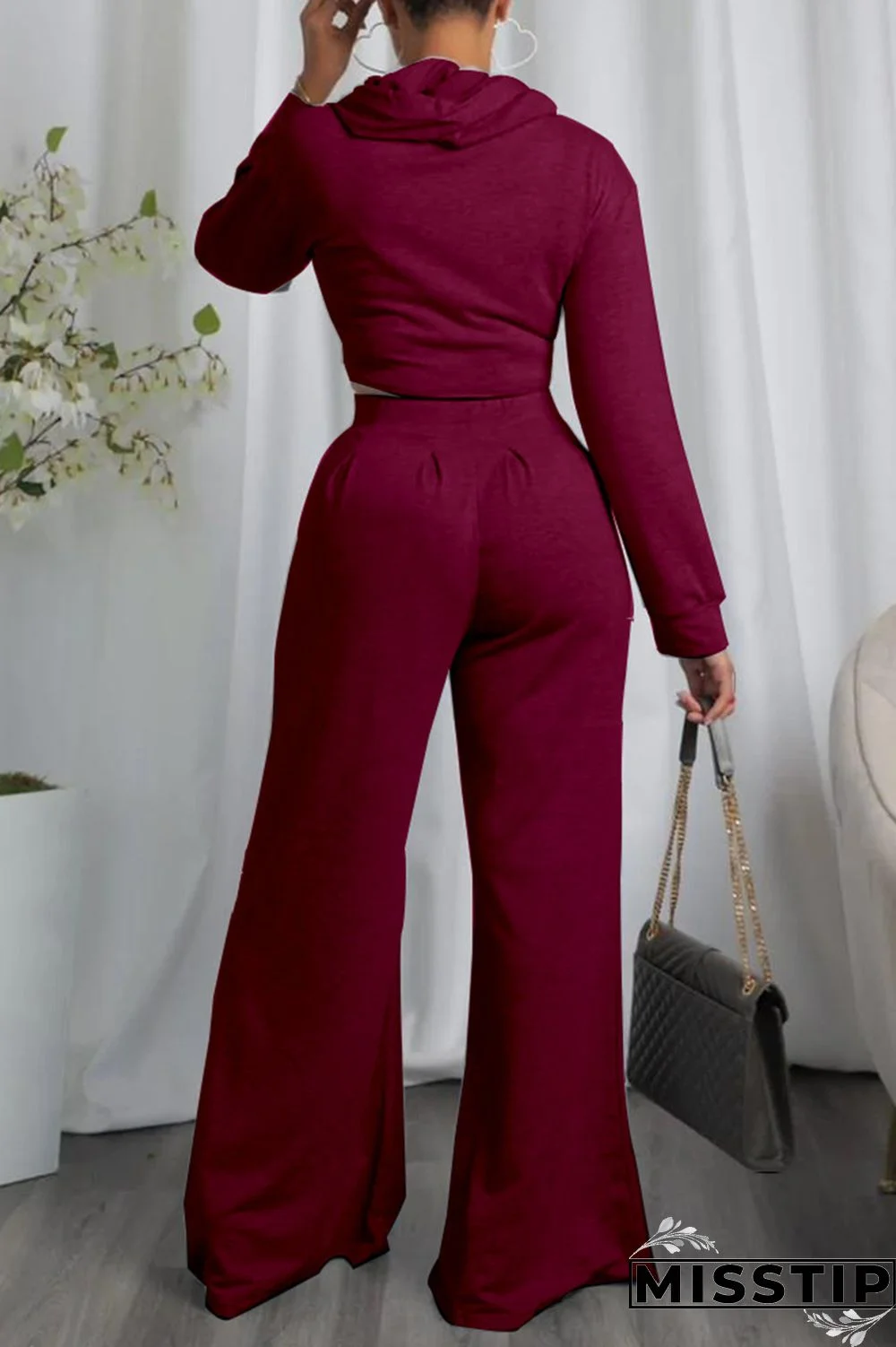 Blue Casual Solid Asymmetrical Hooded Collar Long Sleeve Two Pieces