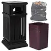 [US Local Warehouse] Commercial Trash Can with Removable Inner Bucket & Lid Side Opening Waste Bin for Garage Backyard