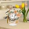 (US Local)Acrylic Special Shape Flower Bird Diamond Painting Clock Ornaments Kit for Home