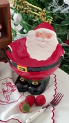Ceramic Decorative Belly Bowl Santa Design /Ceramic Santa Candy Bowl /Christmas Gift Bowl