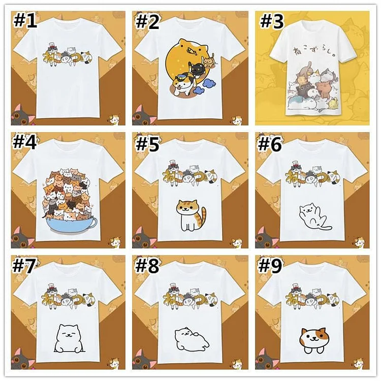 Neko Atsume Kawaii Cat Couple T-Shirt SP1710615 Page1