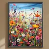 Kit de peinture diamant&eacute;e &agrave; perceuse ronde 5d Wild Blooms DIY 30x40cm