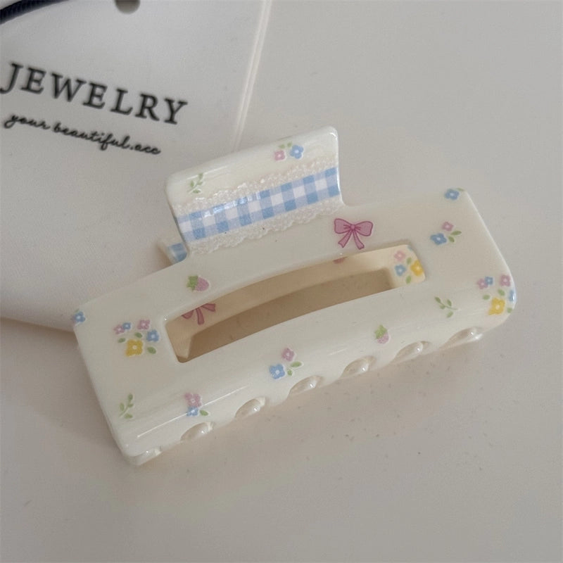 Women’s Cute Sweet Korean Style Color Block Heart Shape Arylic Hair Claws