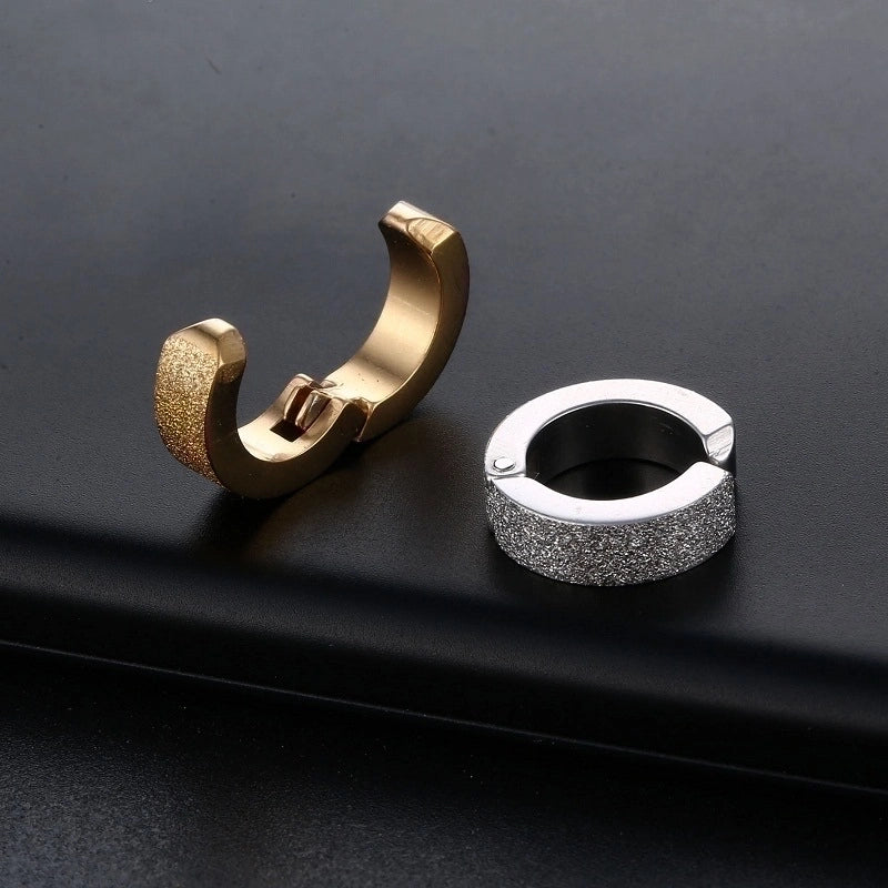 Punk Geometric Titanium Steel Plating Ear Clips 1 Piece