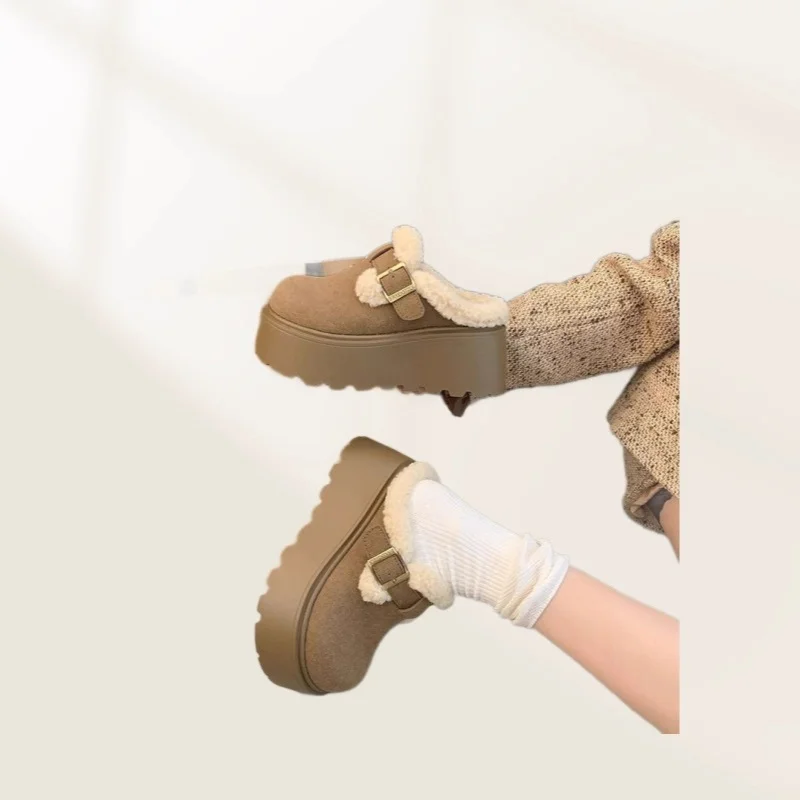 Sdrawing Sdrawing And Velvet Bag Head Half Drag Woman 2025 Autumn And Winter New Fashion Wear Leisure Woolen Cotton Drag