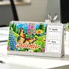 Cartoon Diamond Art Monthly Flip Tabletop Calendar January 2027 - December 2028 Small Desktop Calendar Planner 24 Months for Living Room Bedroom Office Desk Gift Giving