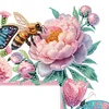 (US Local)Flowers Butterflies 5D DIY Wooden Diamond Painting Door Topper for Party (Right)