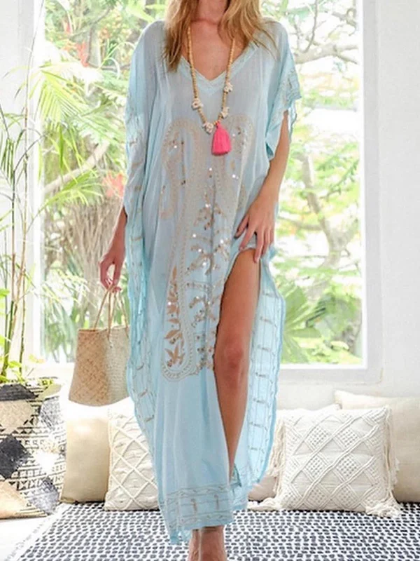 Ladies Fashion Chiffon Deep V Dress