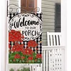 DIY Diamong Painting Double Sided Drills Garden Flags Outdoor Decor Holiday Garden Decorations Kit(Welcome Porch)
