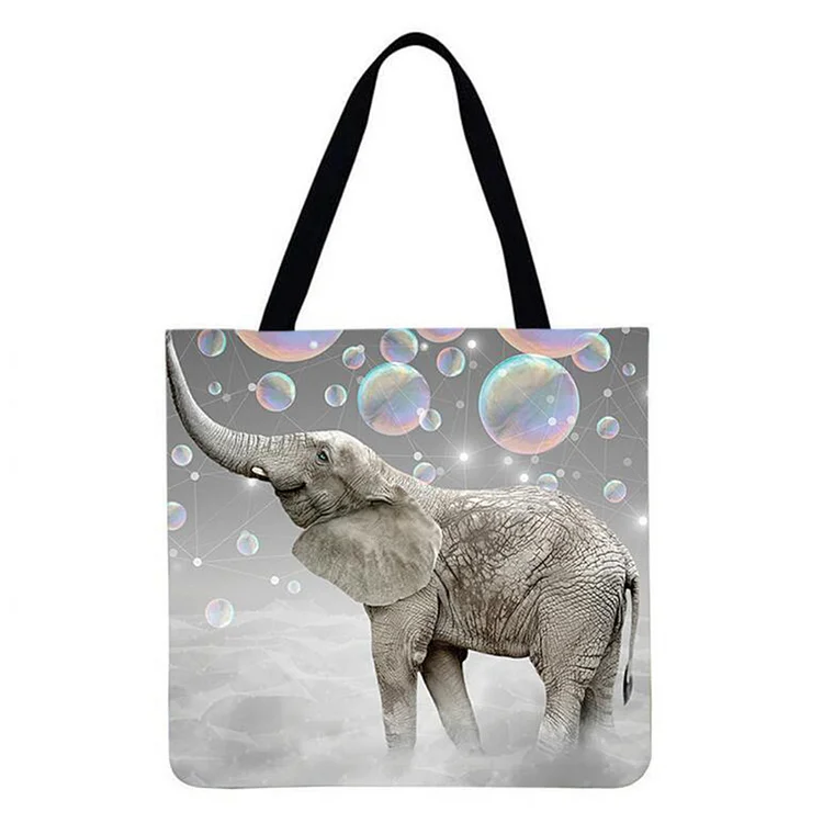 Elephant - Linen Tote Bag