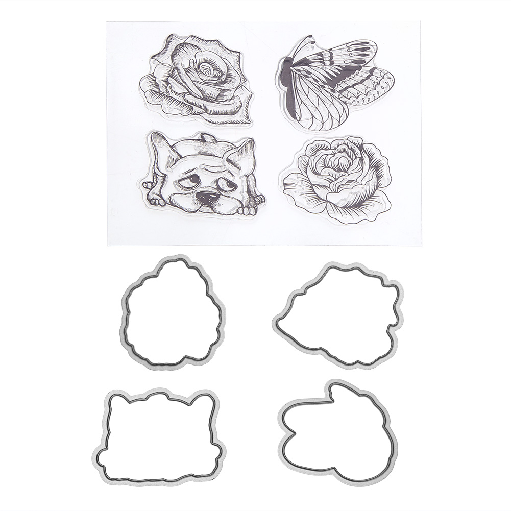 

Silicone Flower Stamp+Metal Cutting Dies Stencil Frame Craft Scrapbook-172879, 501 Original