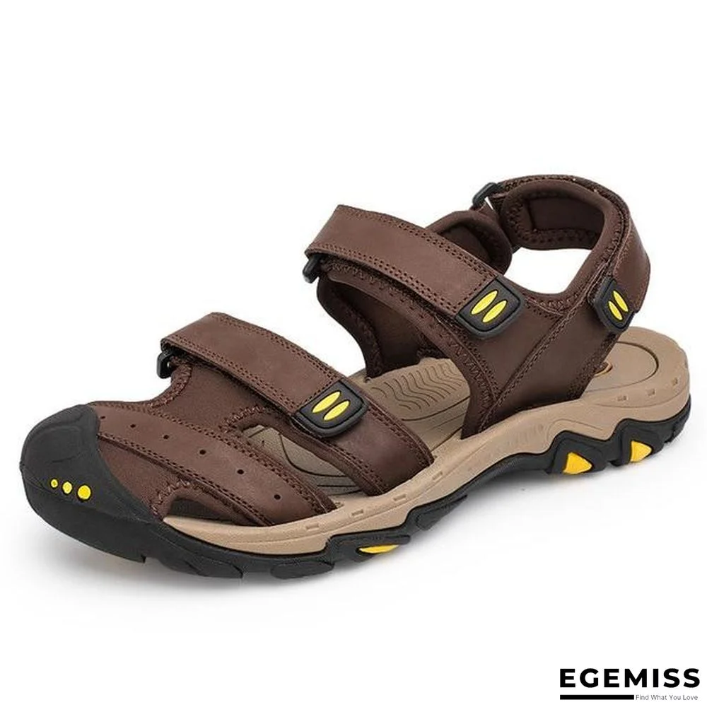 Men Genuine Leather Sandals Beach Outdoor Sandals | EGEMISS