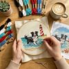 Border Collie Seaside Puppy-14CT Stamped Cross Stitch 30*30cm tapestrymarket