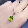  2.4ct Natural Peridot Pendant 925 Silver Pendant necklace