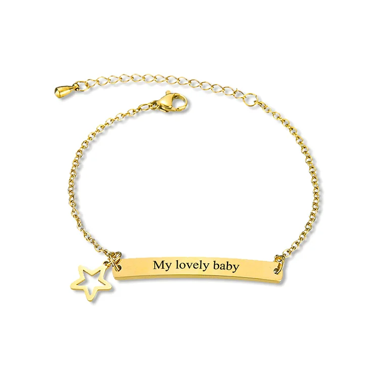 Personalized Text Bracelet Custom Names Bracelet Star Bracelet Love Gifts For Her