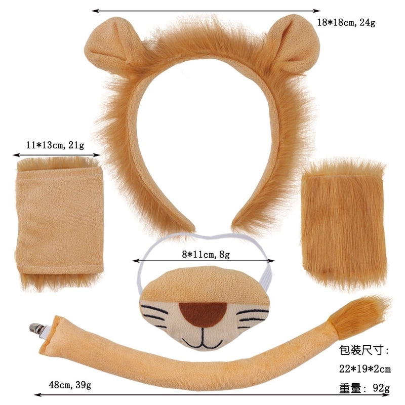 Unisex Cartoon Style Lion Cloth Hair Band