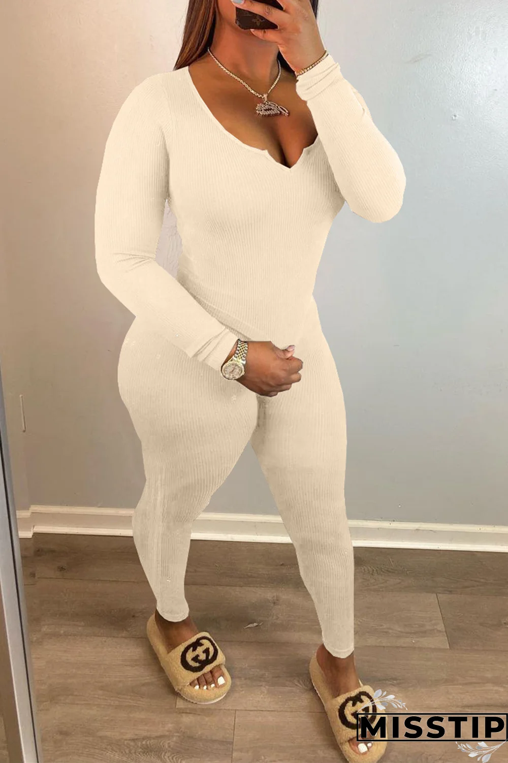 Burgundy Casual Solid Patchwork V Neck Long Sleeve Two Pieces