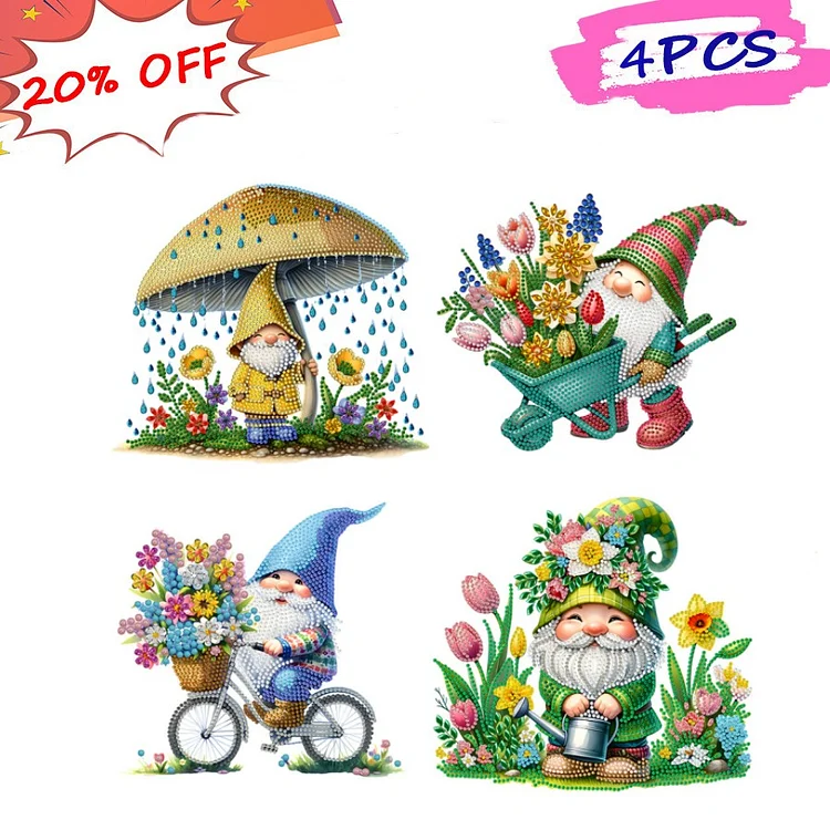 Garden Gnome 30*30CM (Canvas) Special Drill Diamond Painting gbfke