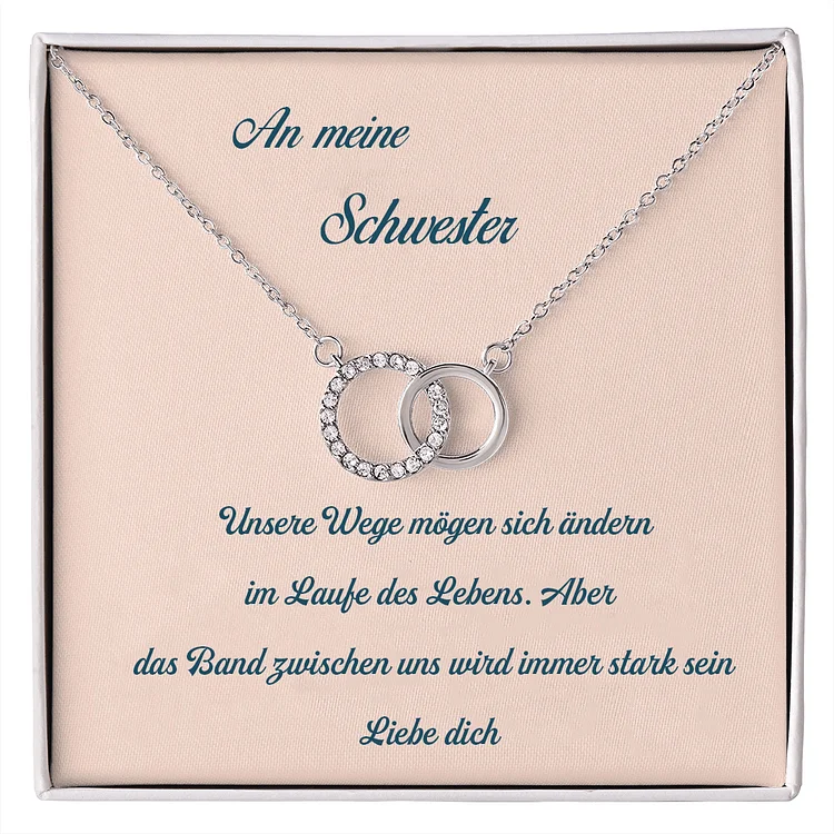S925 Silber Verschlungene Kreise Halskette - An Meine Schwester-Geschenk mit Nachrichtenkarte 