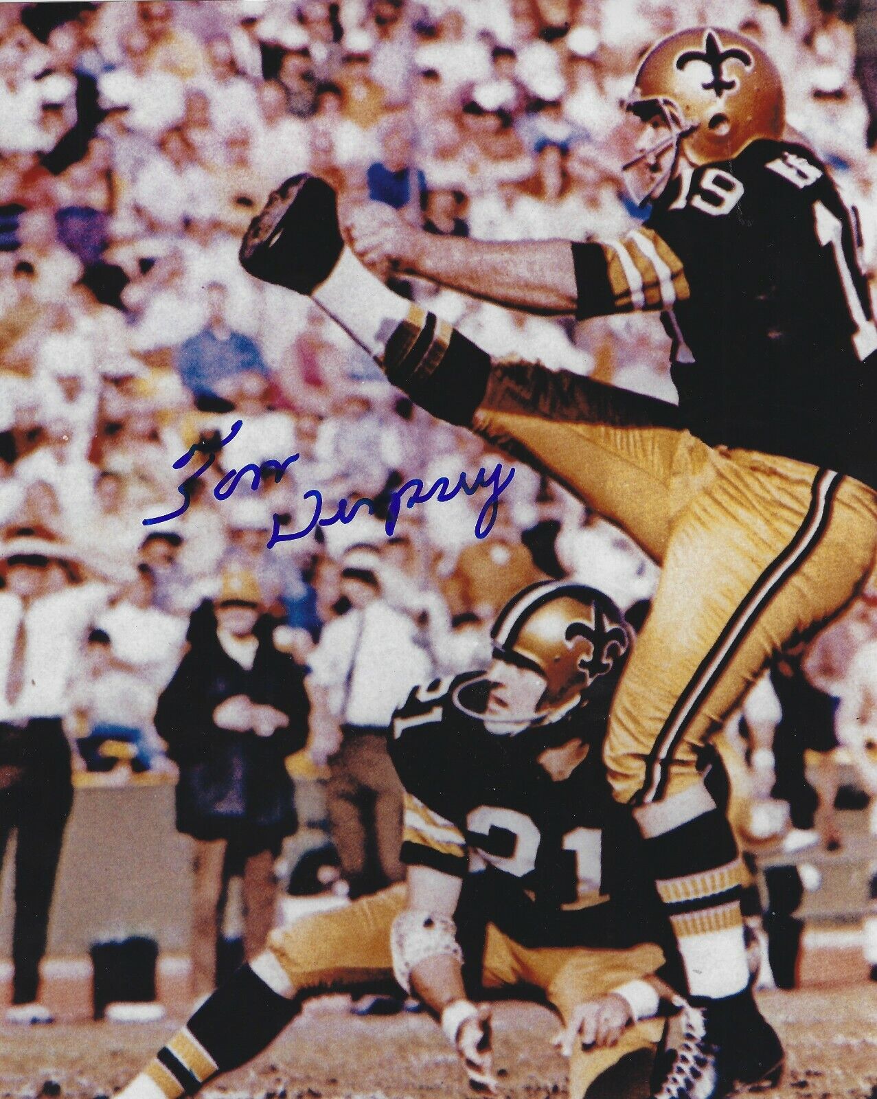 Autographed TOM DEMPSEY New Orleans Saints 8x10 Photo Poster painting - w/COA